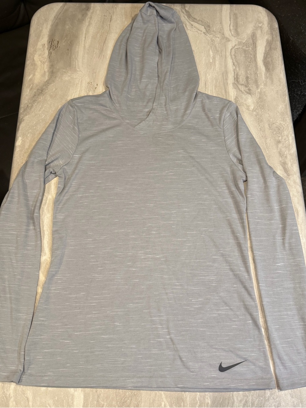 Nike Womens Heather Light Gray Performance Crewneck Hoodie